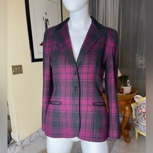 Country Suburban Purple Fuchsia Black Check Blazer 6 Vintage